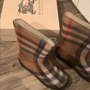 Burberry rain boots